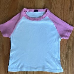Brandy Melville Bella pink and white top